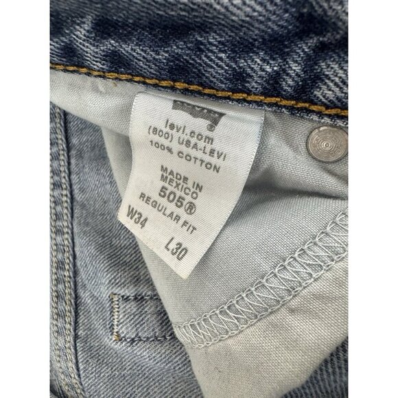 VTG Levi’s 505 Men’s Jeans 34x30 Classic Straight Blue Denim Y2K Grunge Skater - Picture 12 of 16